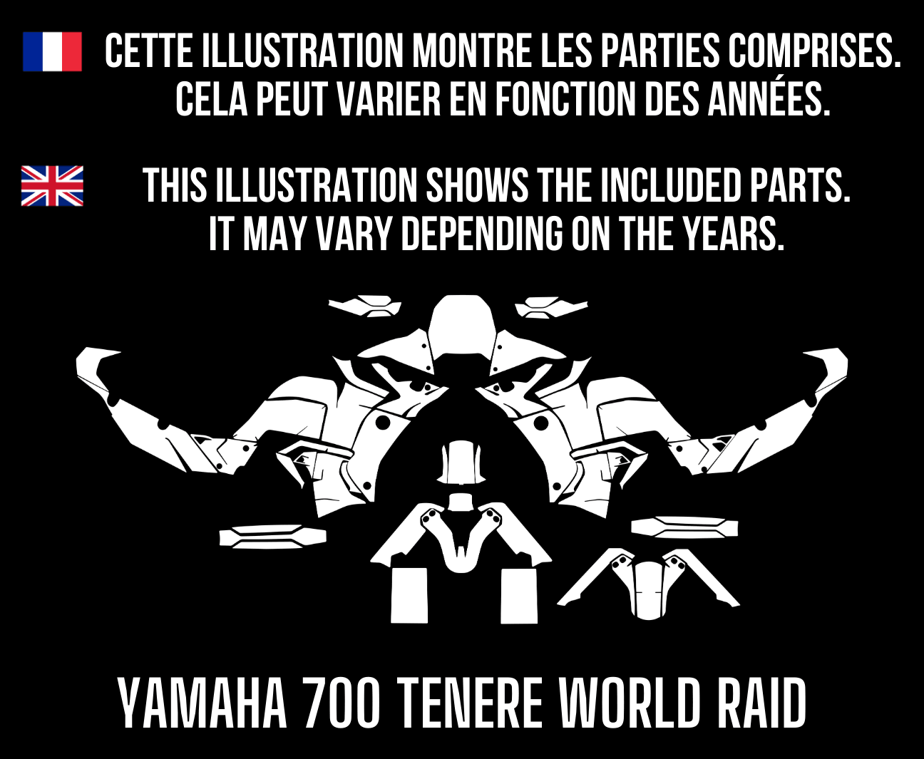 Kit Déco YAMAHA 700 TENERE WORLD RAID 100% personnalisé