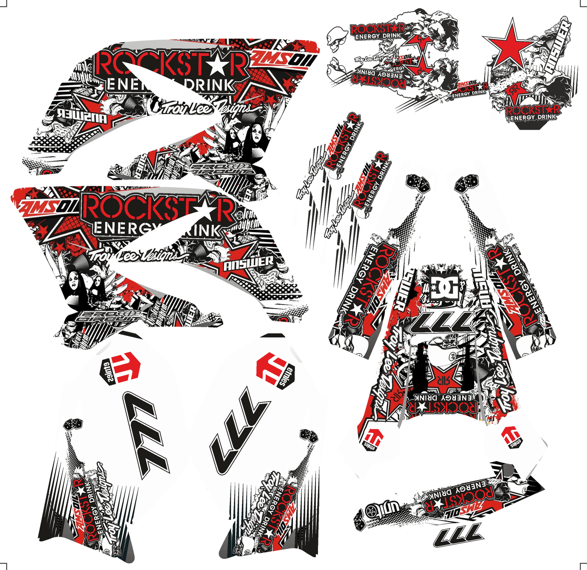 Kit de decoración Yamaha DT 50 2003-2020 - ROJO ROCKSTAR