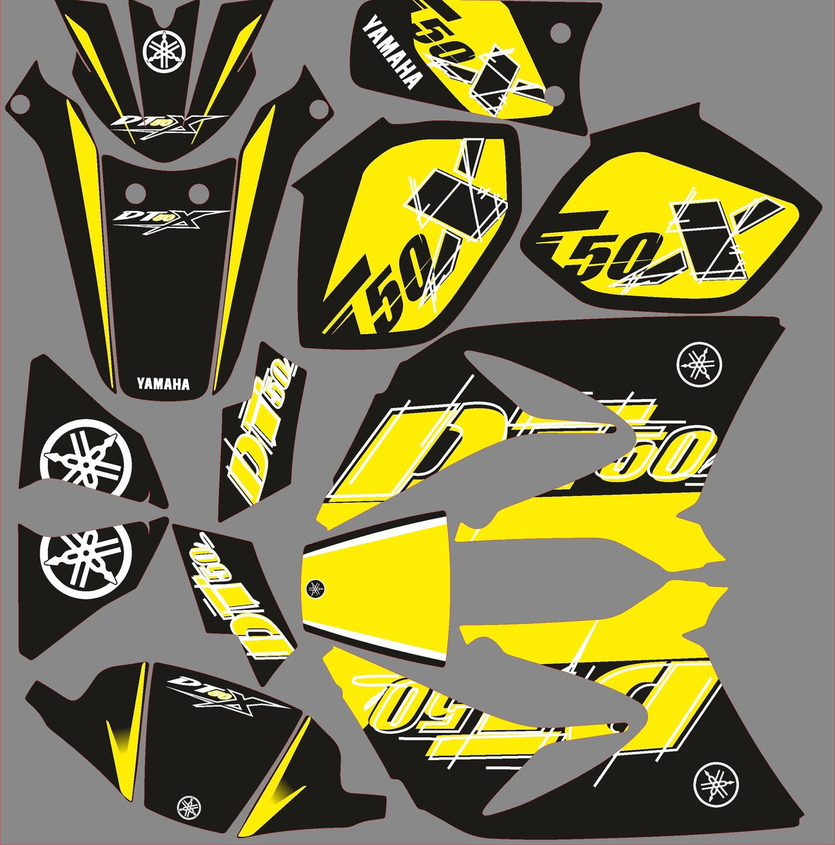 kit gráfico Yamaha DT 50 2003-2020 - AMARILLO NEGRO B