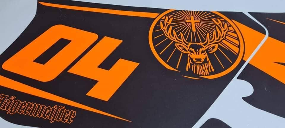 Kit Déco Yamaha DTR 125 1992-2003 JAGERMEISTER ORANGE (FLUO en option)