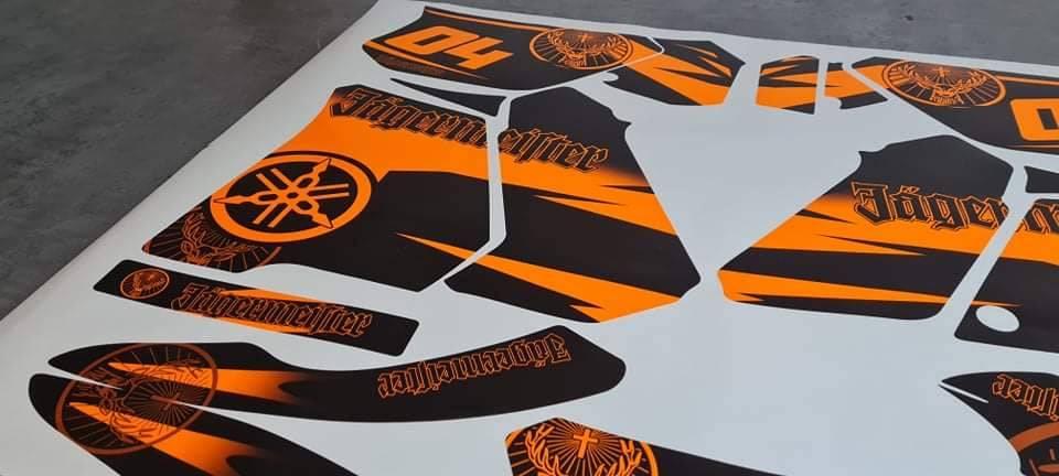 Kit Déco Yamaha DTR 125 1992-2003 JAGERMEISTER ORANGE (FLUO en option)