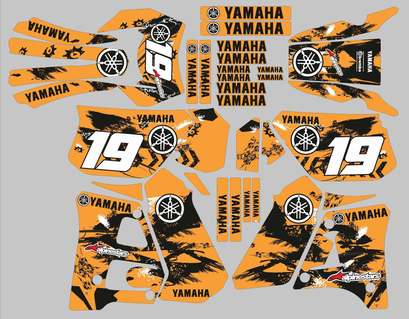 Dekor-Kit Yamaha DTR 125 1992-2003 MAGIC ORANGE