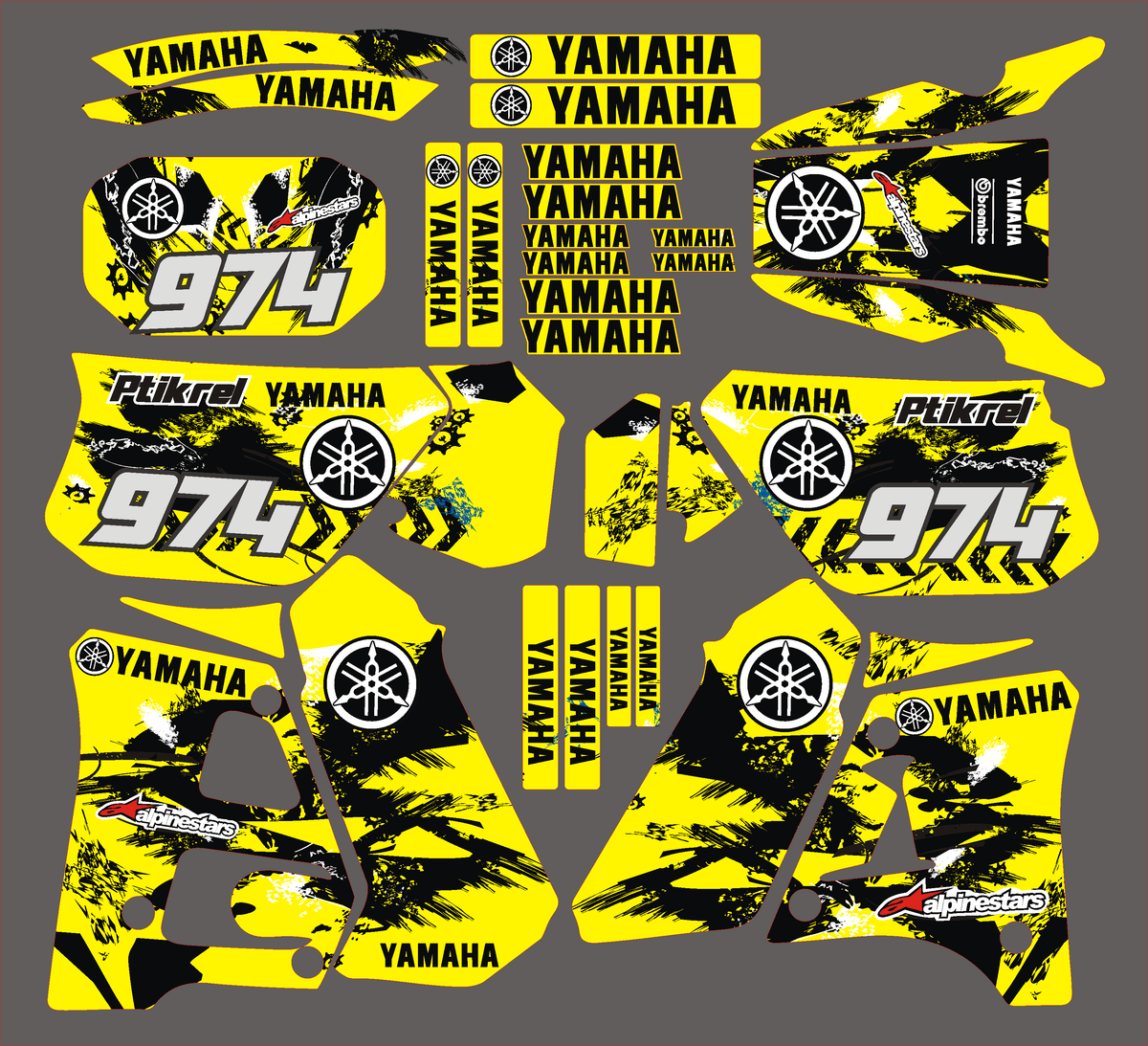 Kit Deco Yamaha DTR 125 1992-2003 - YELLOW BLACK