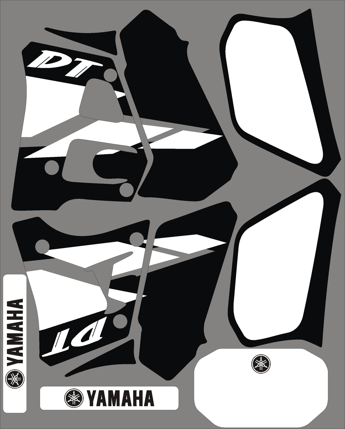 Kit Deco Yamaha DTR DTRE 125 1992-2003 B&W