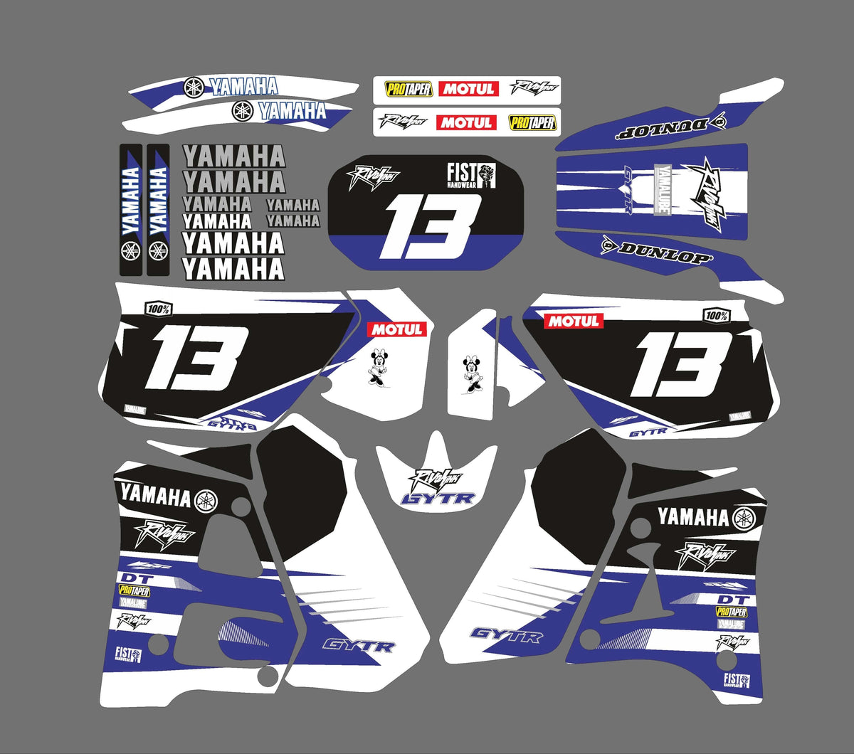 Kit Deco Yamaha DTR DTRE 125 1992-2003 BLUE YZ