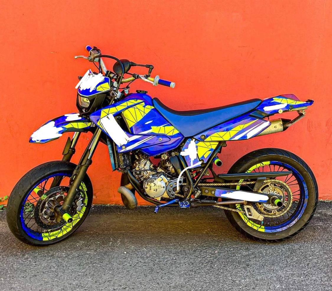 Kit Deco Yamaha DTR DTX 125 2004-2007 BLEU JAUNE (fluo en option)