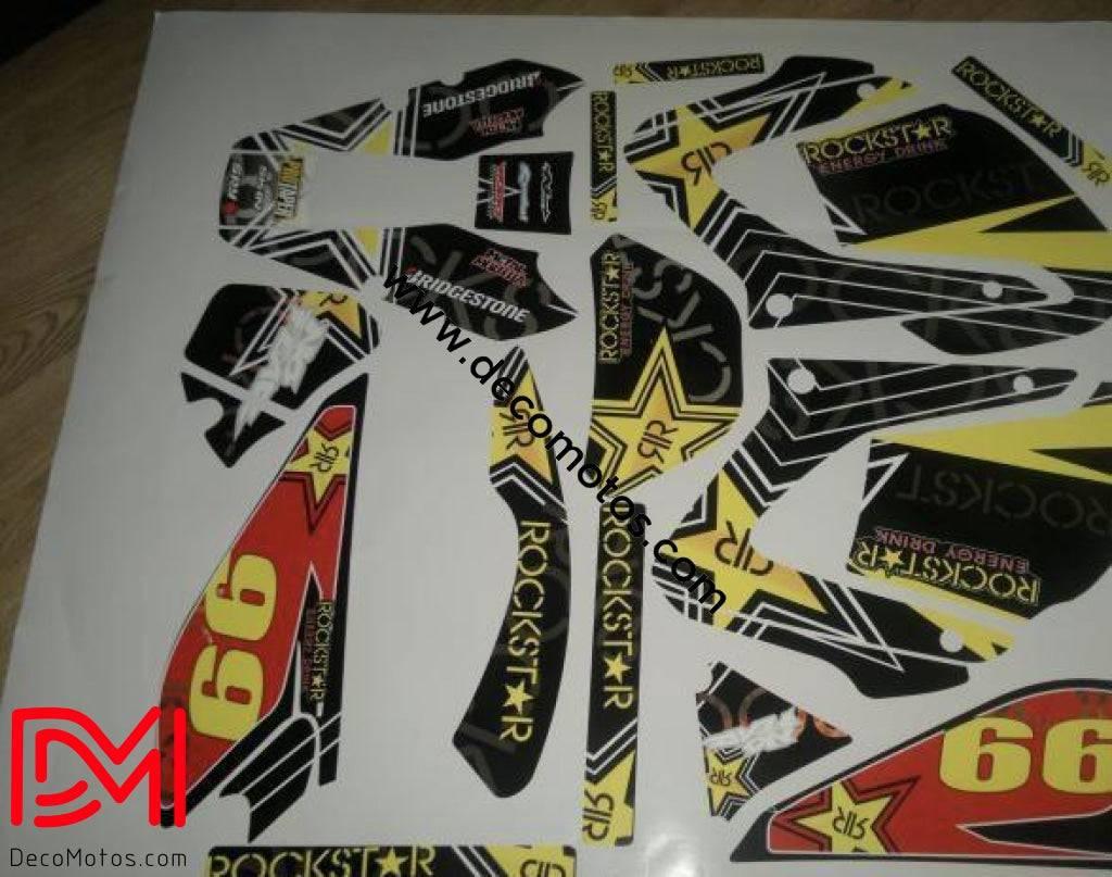 Kit Déco Yamaha DTR DTX 125 2004-2007 - ROCKSTAR YELLOW