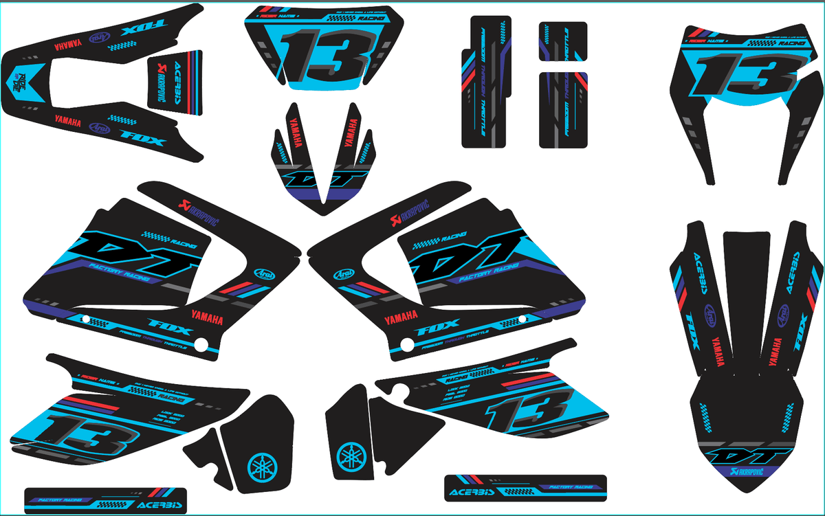 Kit Déco BLUE RED – Yamaha DTR / DTX 125 2004-2007