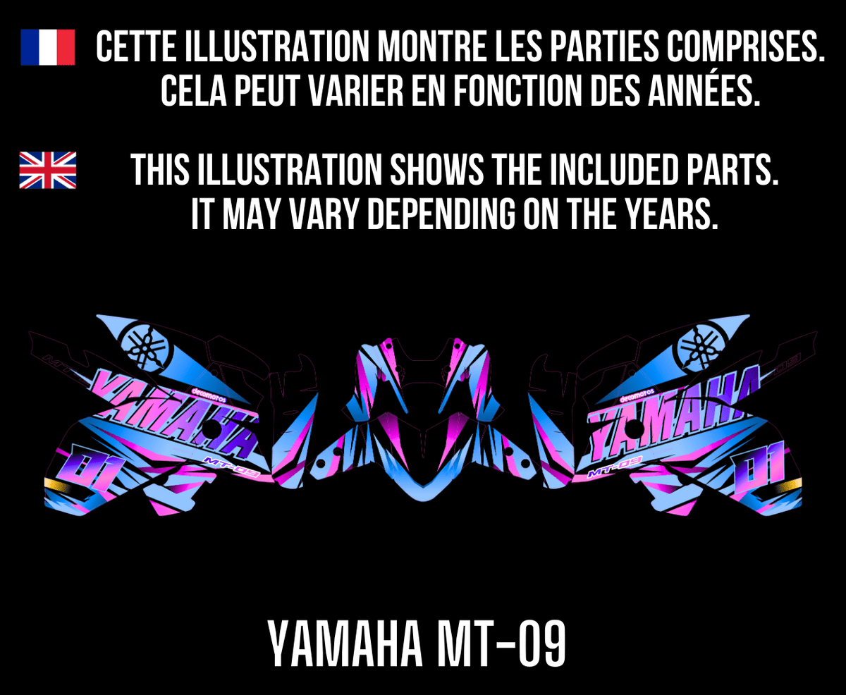 Yamaha MT 09 100% custom graphics kit