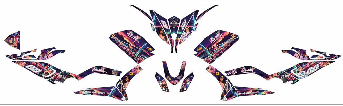 Kit grafiche YAMAHA TMAX 500 530 560 2012-2024 - VICE CITY