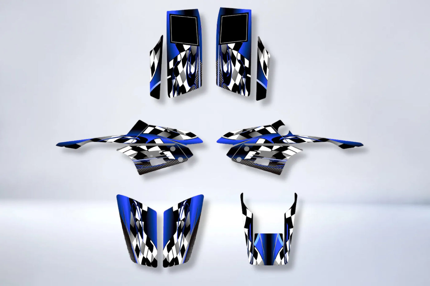 kit gráfico YAMAHA Warrior 350 - AJEDREZ AZUL