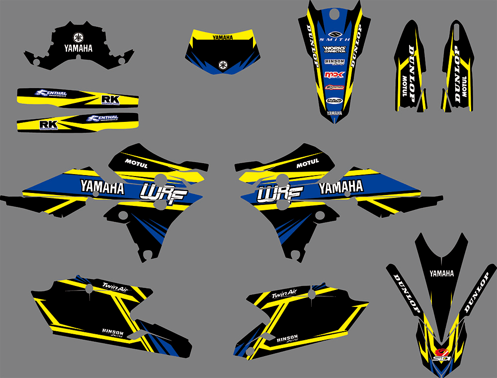 Kit Déco YAMAHA WRF 250-450 2015-2018 - YELLOW BLUE