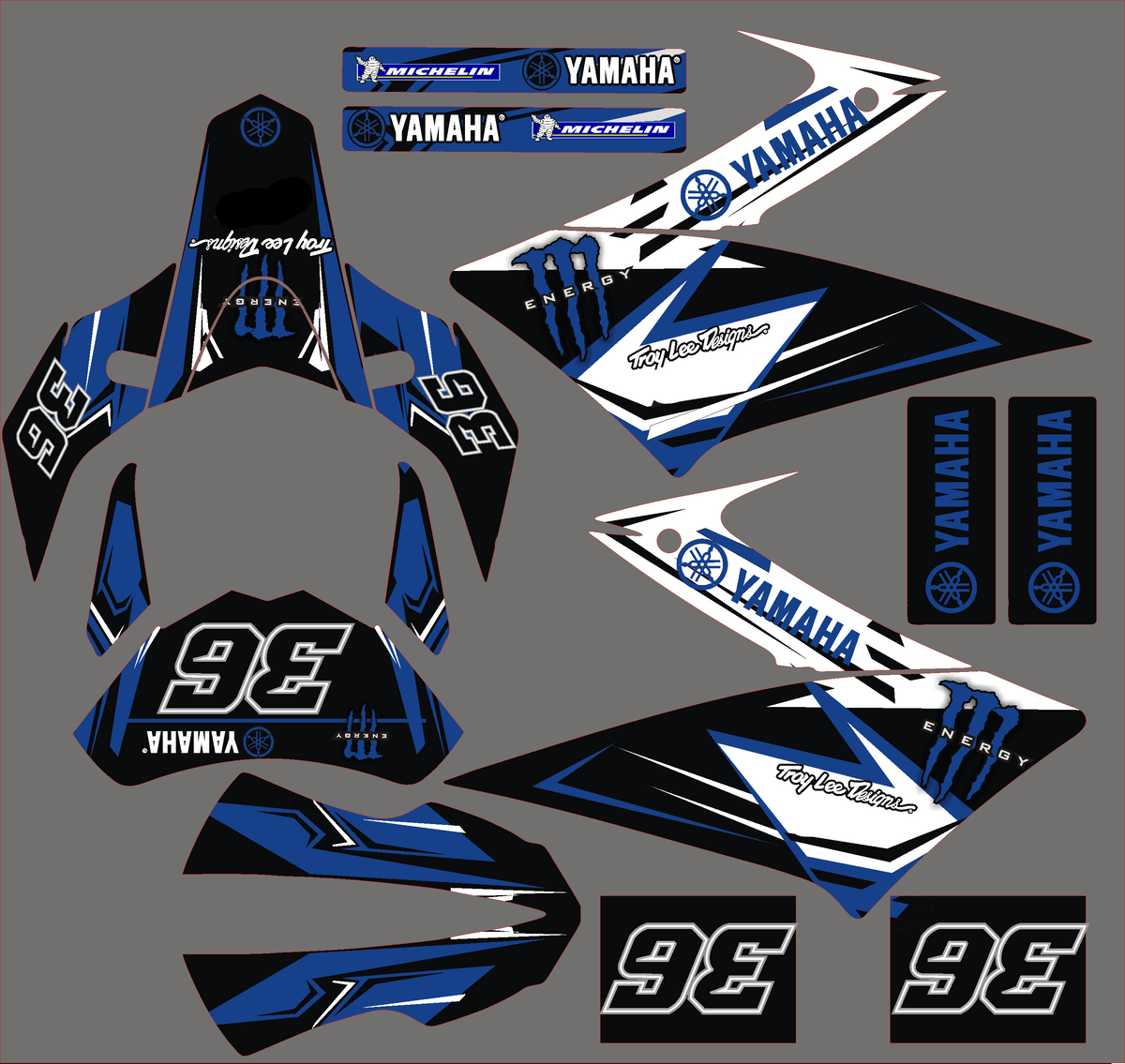 YAMAHA XT 660 X AFTER 2006 MONSTER BLUE graphics kit