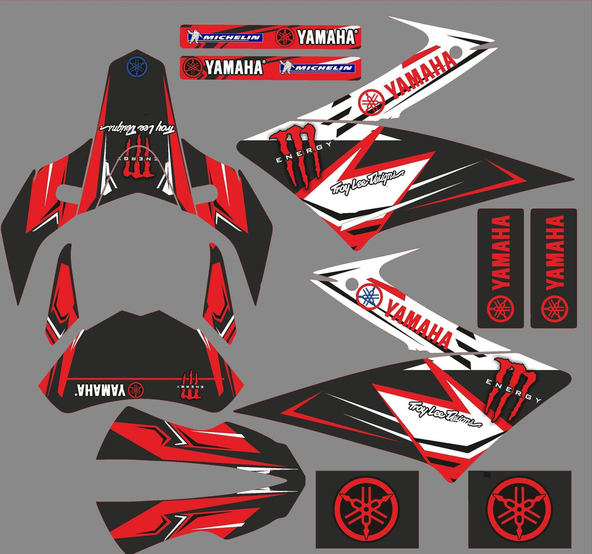 Kit déco YAMAHA XT 660 X APRES 2006 MONSTER RED