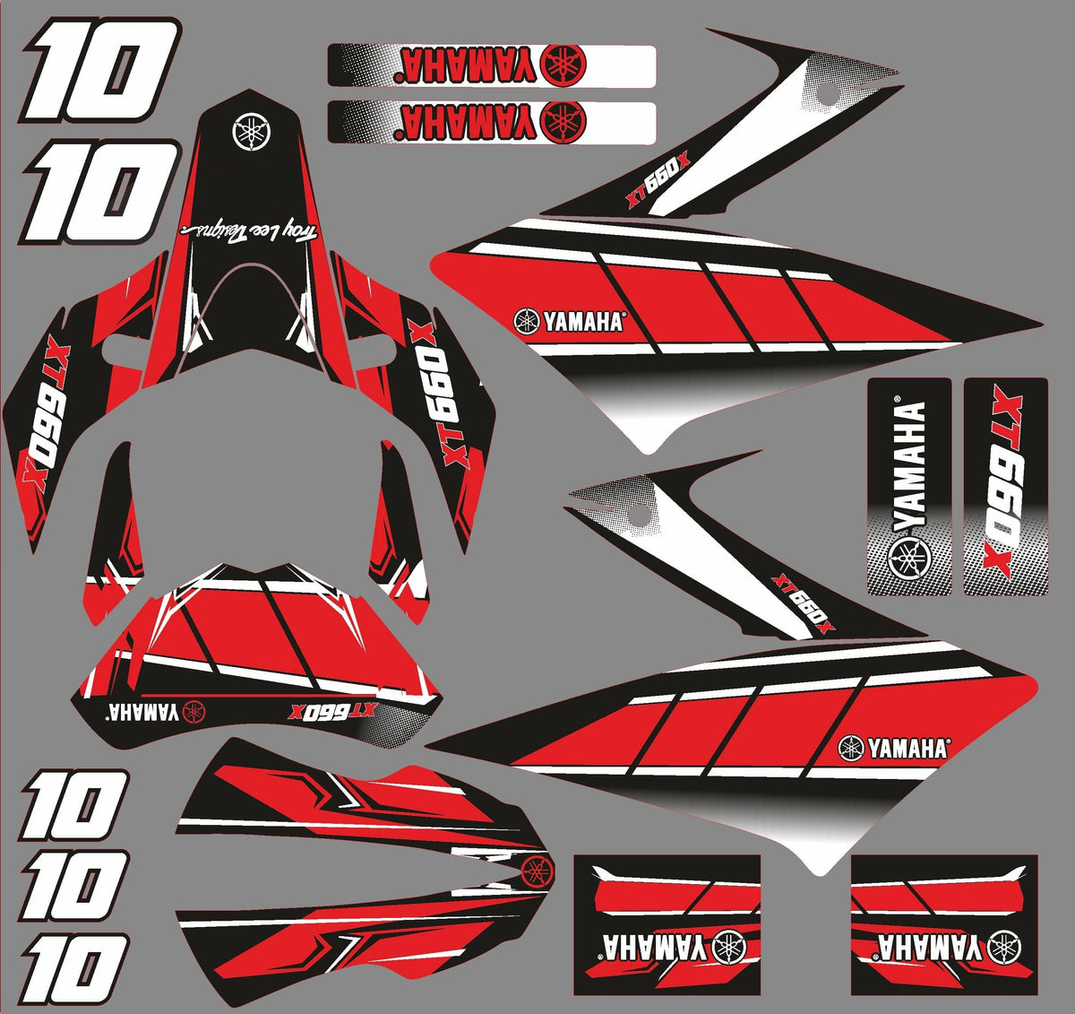 Kit déco YAMAHA XT 660 X APRES 2006 - RED ANNIVERSARY