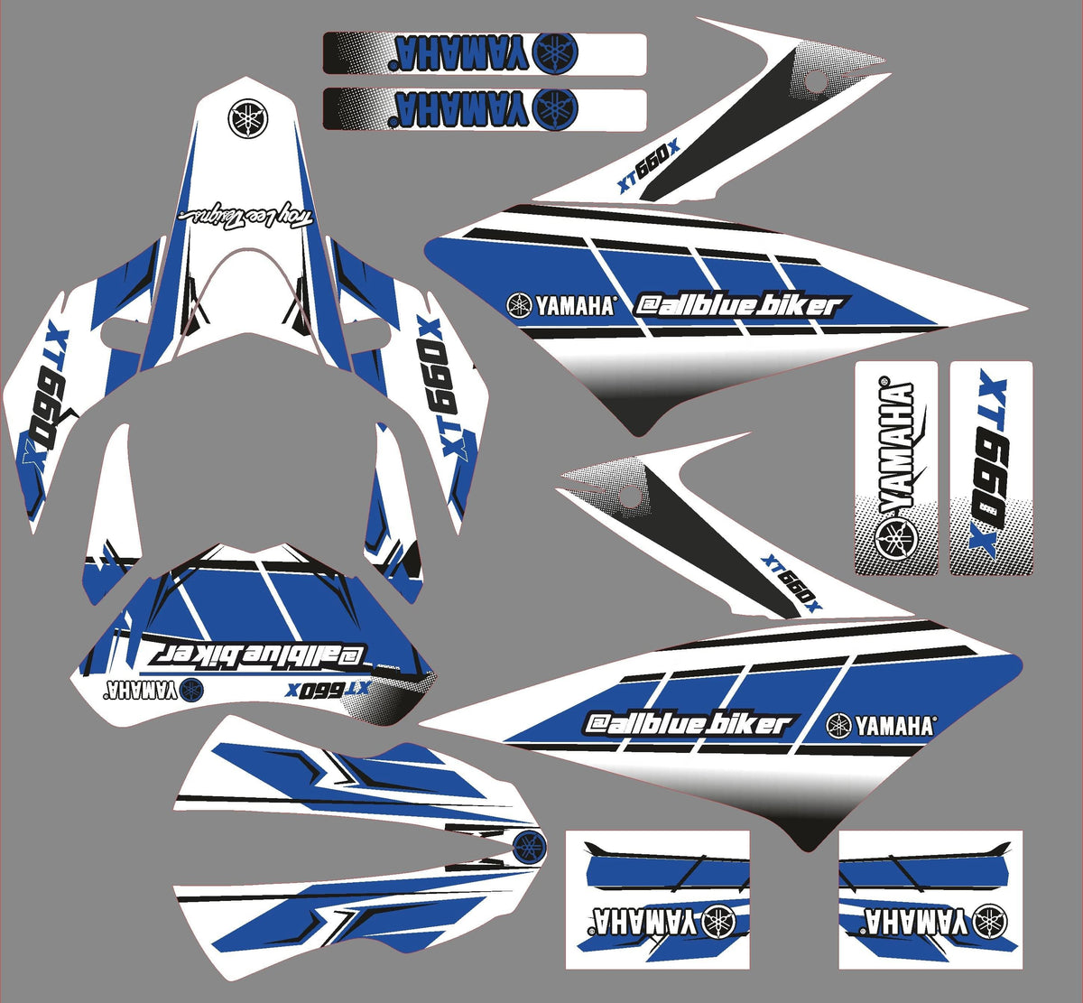 kit gráfico YAMAHA XT 660 X DESPUÉS 2006 BLANCO AZUL