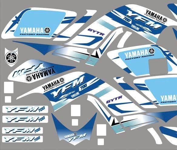 Kit déco Yamaha YFM 700 RAPTOR 2006-2012 -  BLUE WHITE
