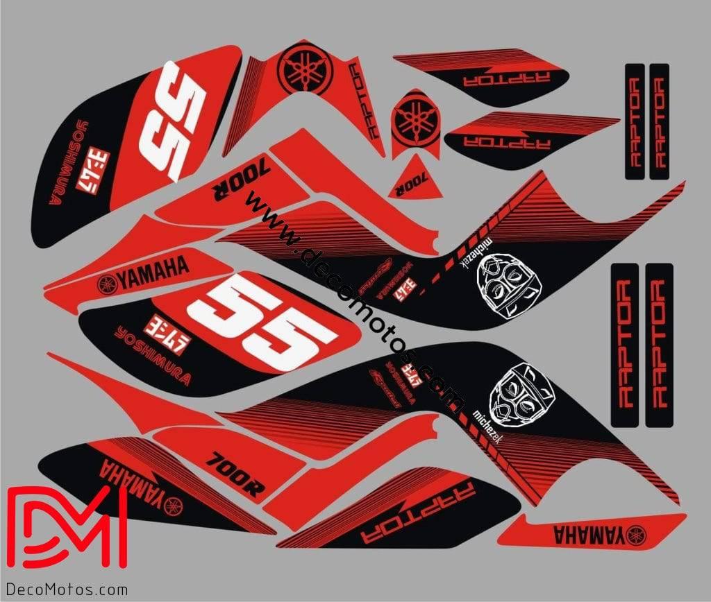 kit gráfico Yamaha YFM 700 RAPTOR 2006-2012 - VERMELHO