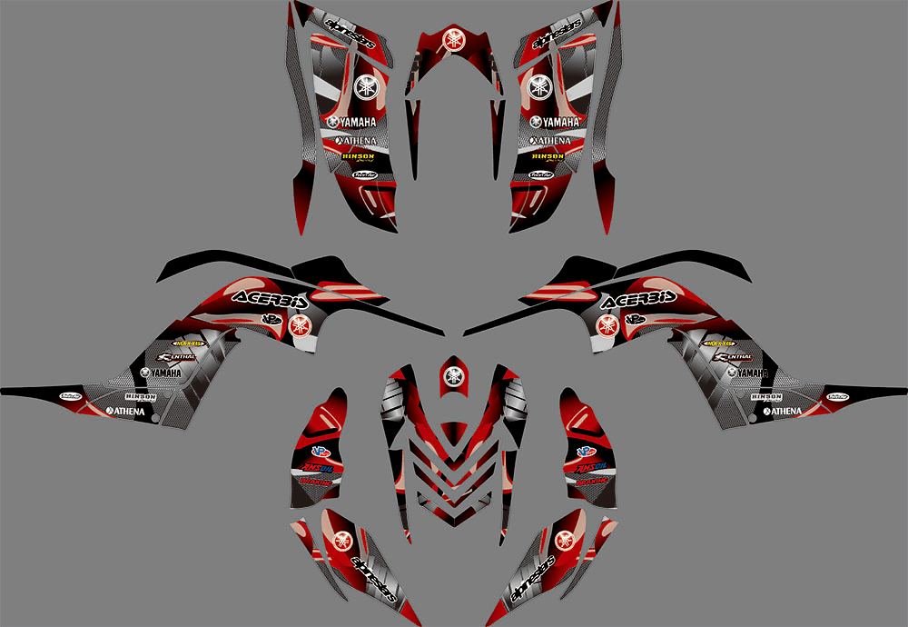 kit gráfico Yamaha YFM 700 RAPTOR 2006-2012 - VERMELHO ACERBIS