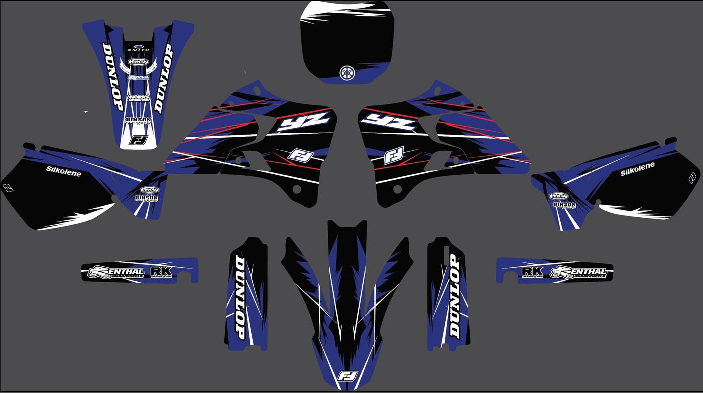 Kit déco YAMAHA YZ 125-250 1996-2001 FACTORY BLACK