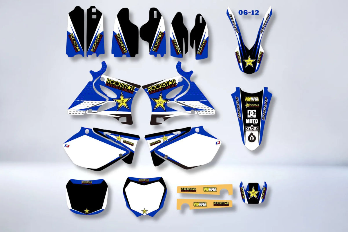 Kit déco YAMAHA YZ 125-250 2002-2014 - ROCKSTAR BLUE