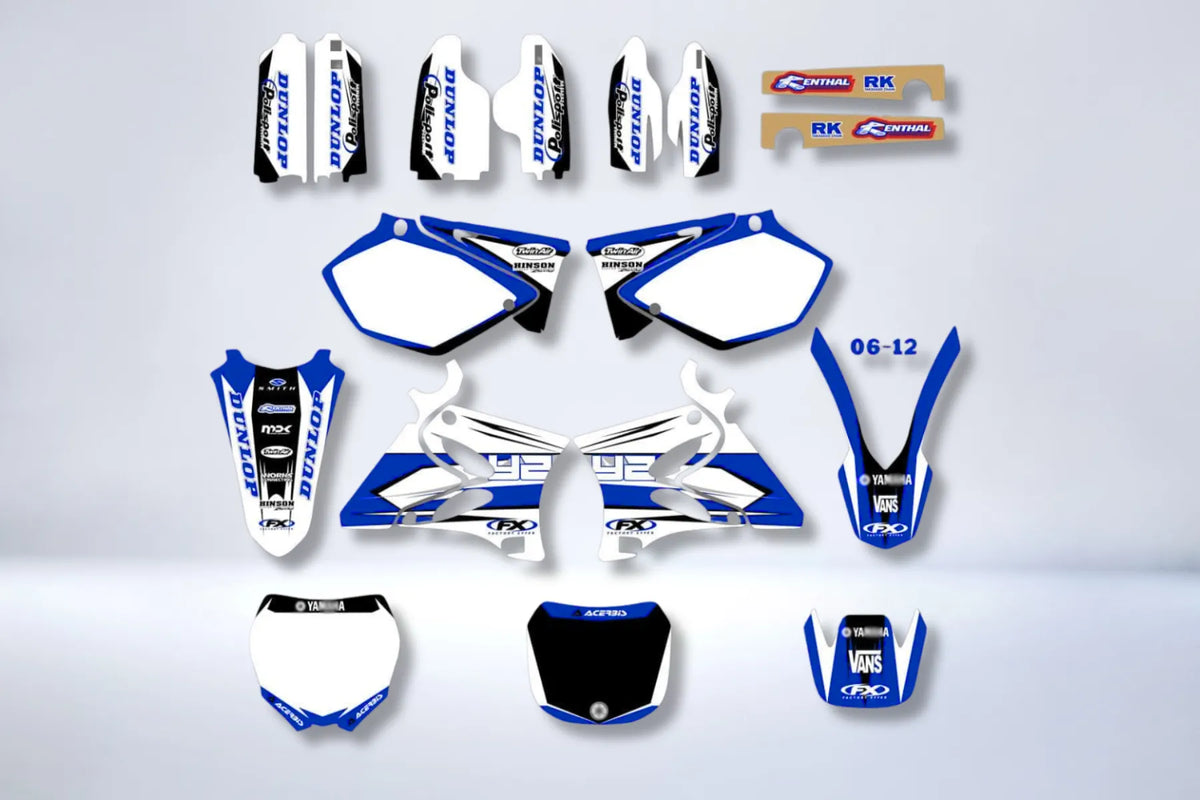 Kit déco YAMAHA YZ 125-250 2002-2014 - WHITE BLUE