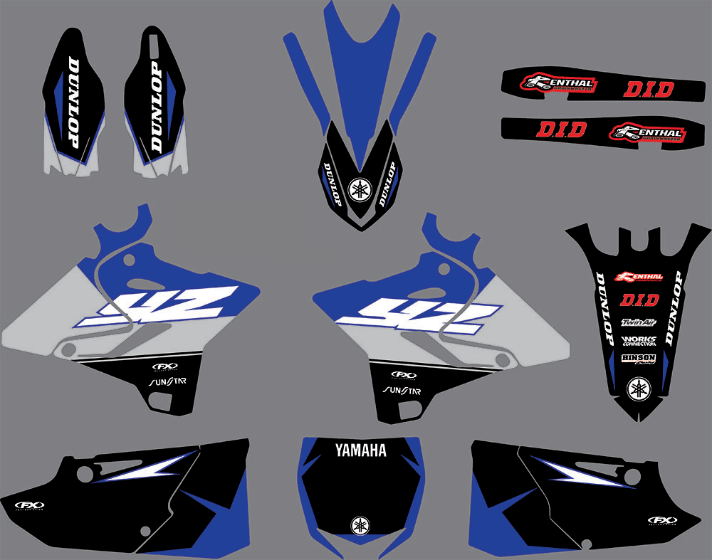 Kit déco YAMAHA YZ 125-250 2015-2021 SIMPLE BLUE GREY