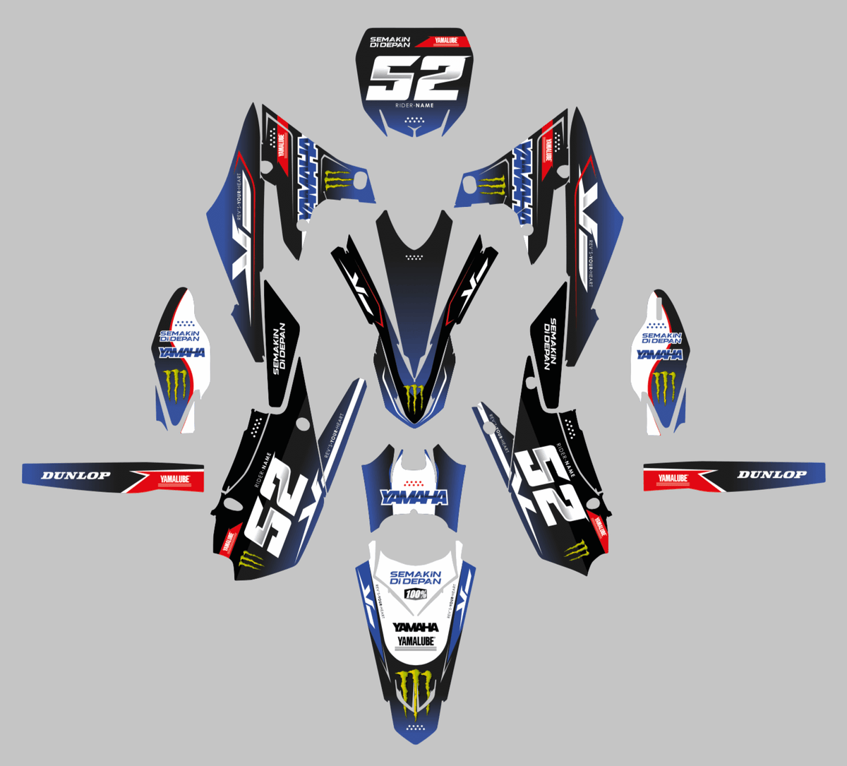 Racing Team - Kit déco YAMAHA YZ/YZF/WR/WRF/TTR/DTR/DTX/XT 660