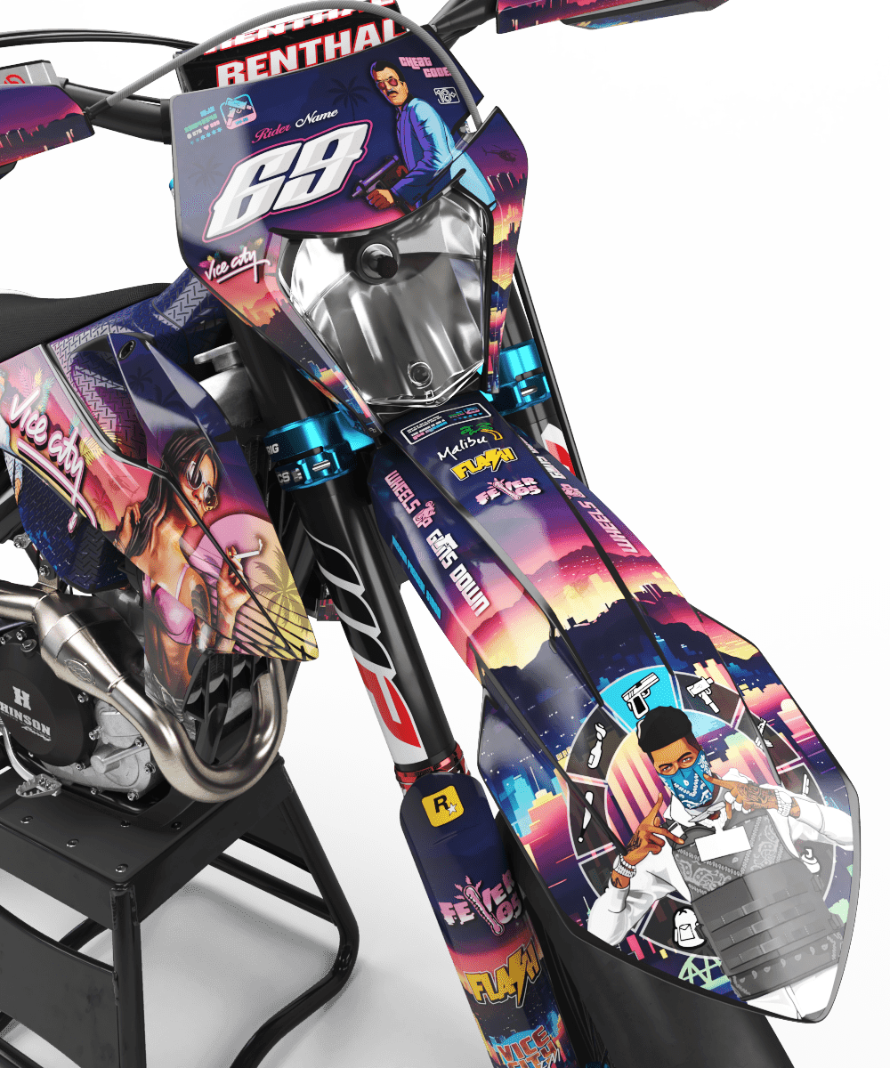 Kit déco YAMAHA YZ/YZF/WR/WRF/TTR/DTR/DTX/XT 660 - VICE CITY