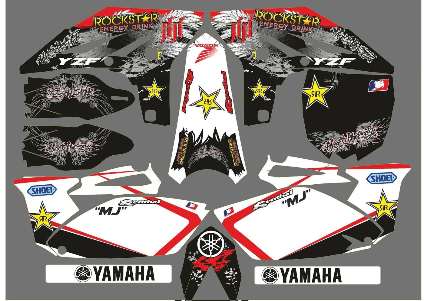 kit grafiche YAMAHA YZF 250 2010-2013 ROCKSTAR ROSSO