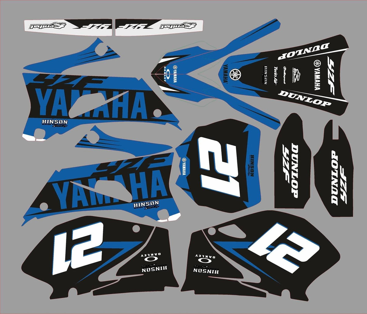 Dekor-Kit YAMAHA YZF 250-450 2006-2009 BLAU EINFACH