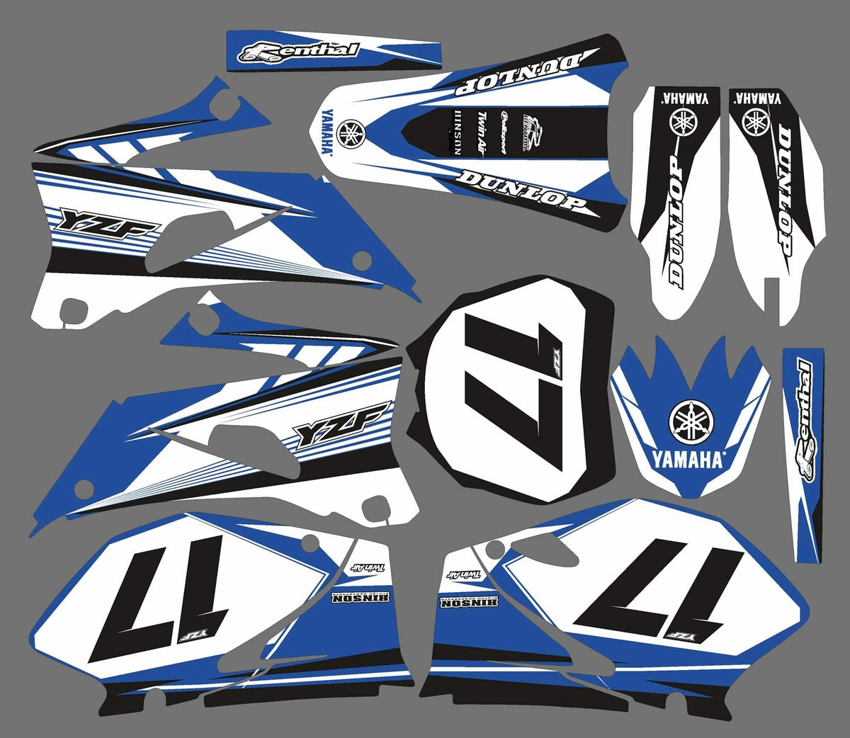 kit grafiche YAMAHA YZF 250-450 2006-2009 ORIGINALE SEMPLICE