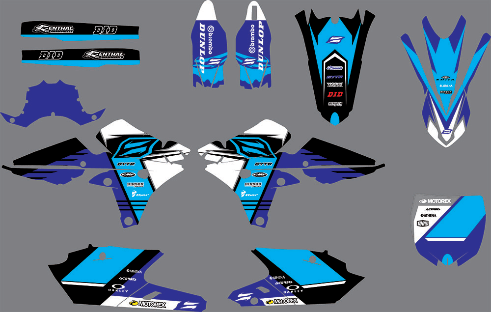 kit gráfico YAMAHA YZF 250-450 2014-2017 AZUL CLARO