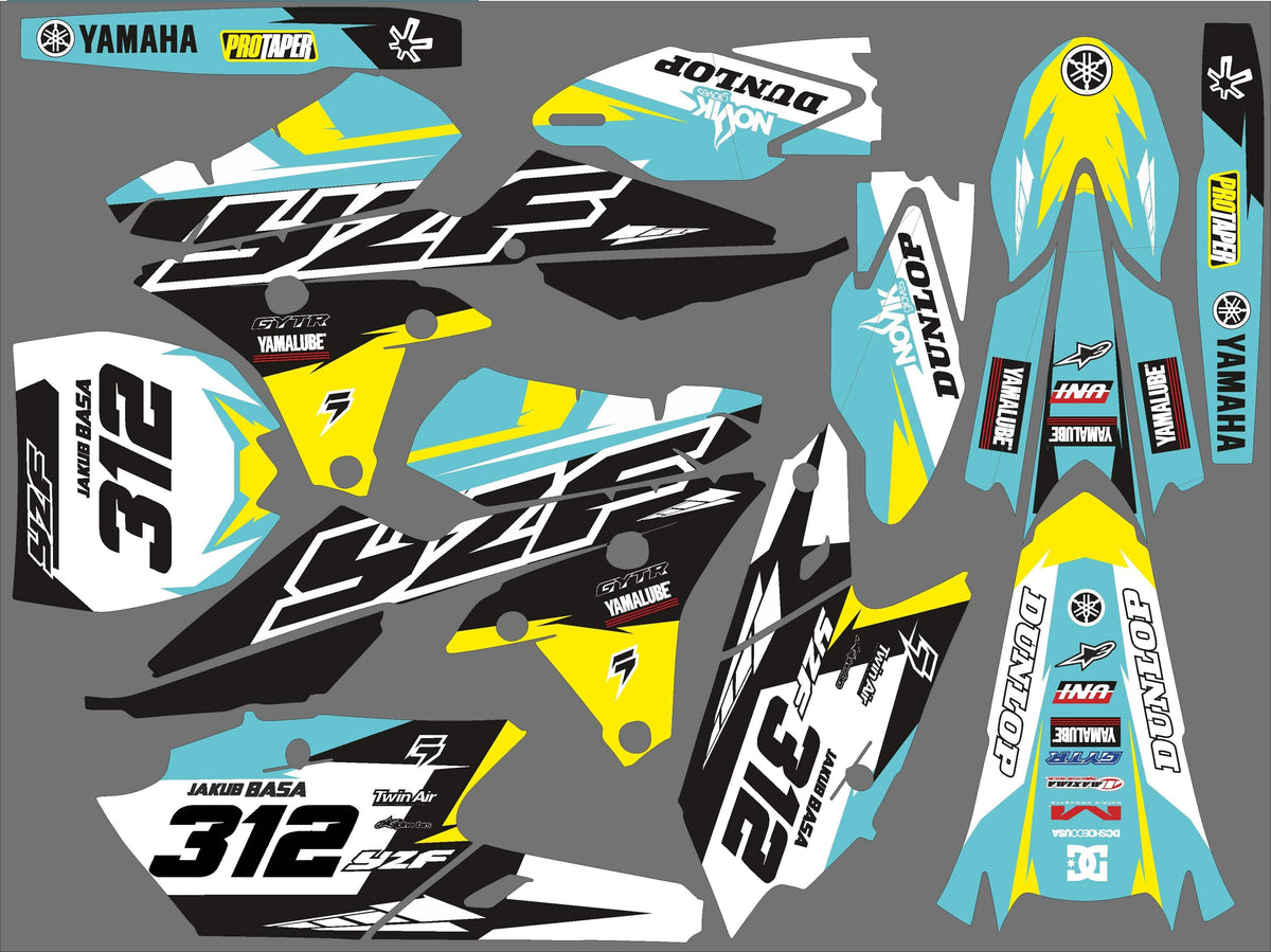 Kit Déco YAMAHA YZF 250-450 2014-2017 TURQUOISE