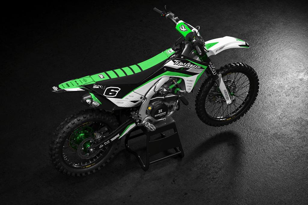 "GREENSPIRIT" - Kit Déco KAWASAKI KXF 250 2025 & KXF 450 2024-2025 - DecoMotos