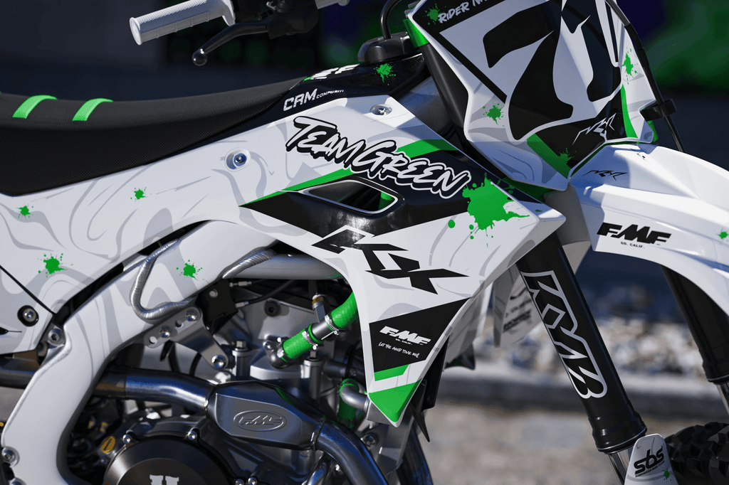 "SPOTTEDGREEN" - Kit Déco KAWASAKI KXF 250 2025 & KXF 450 2024-2025 - DecoMotos