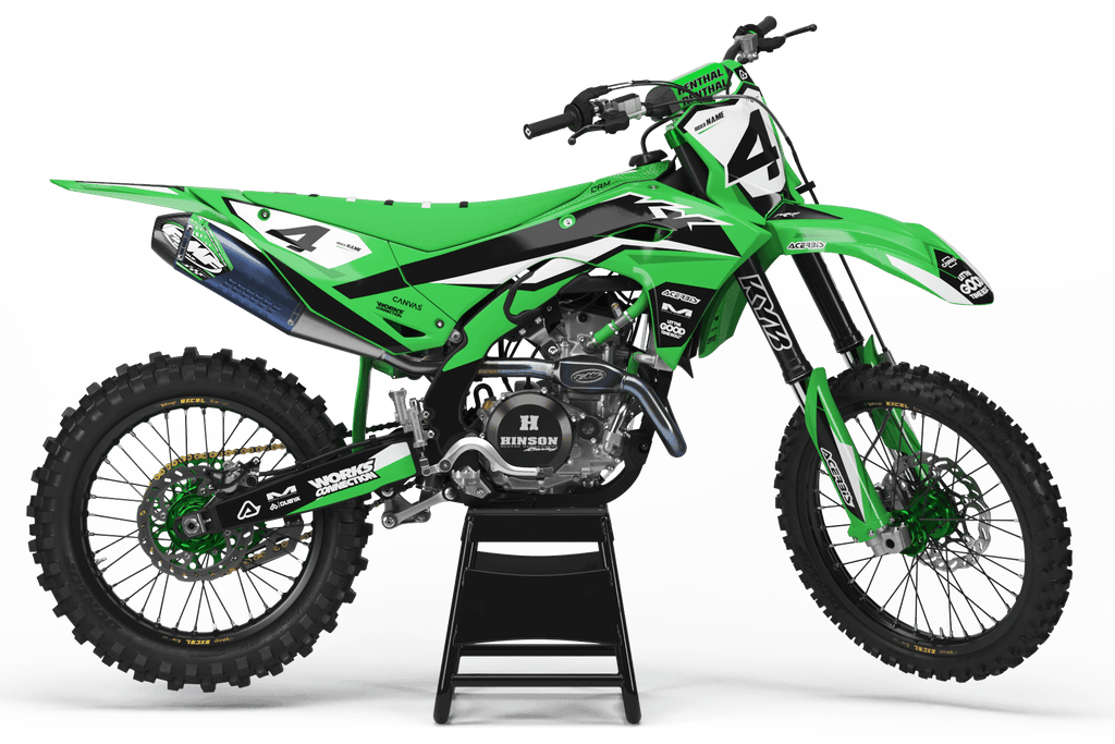 "GREENVIBE" - Kit Déco KAWASAKI KXF 250 2025 & KXF 450 2024-2025 - DecoMotos