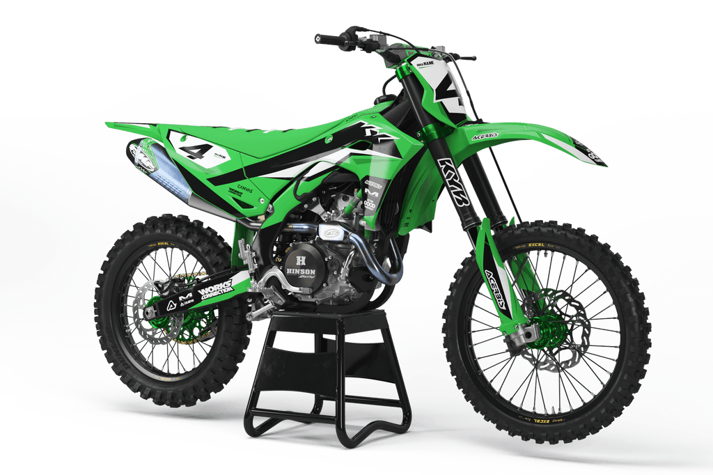 "GREENVIBE" - Kit Déco KAWASAKI KXF 250 2025 & KXF 450 2024-2025 - DecoMotos