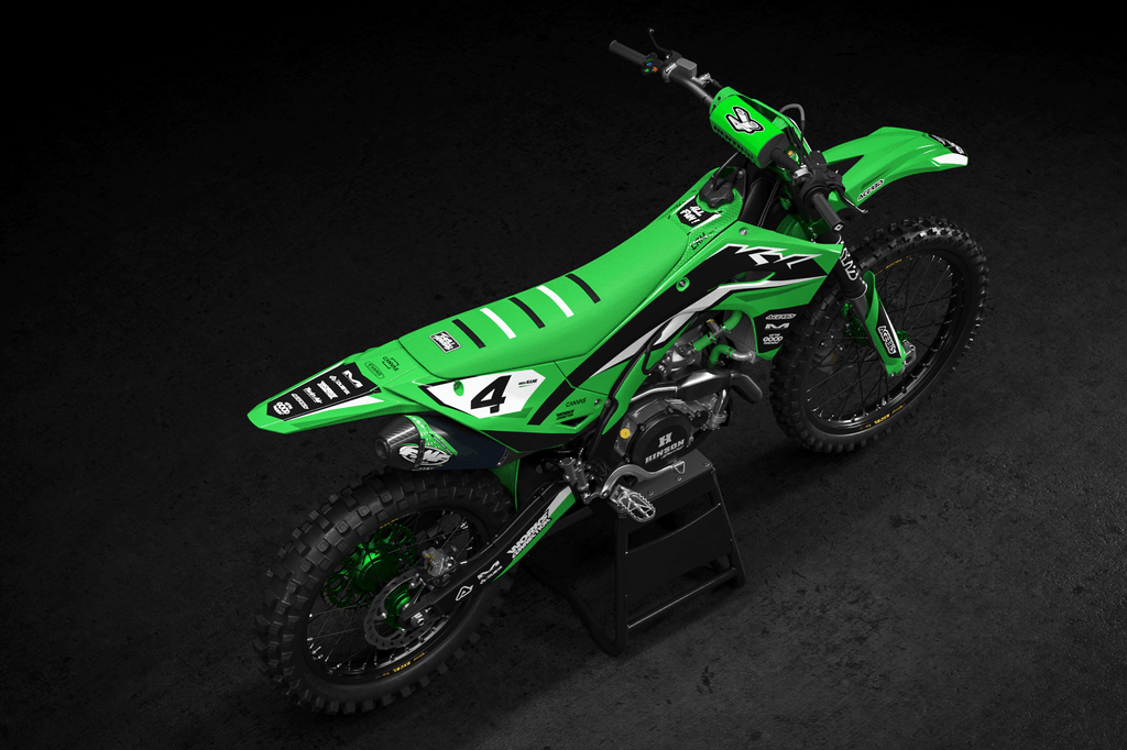 "GREENVIBE" - Kit Déco KAWASAKI KXF 250 2025 & KXF 450 2024-2025 - DecoMotos