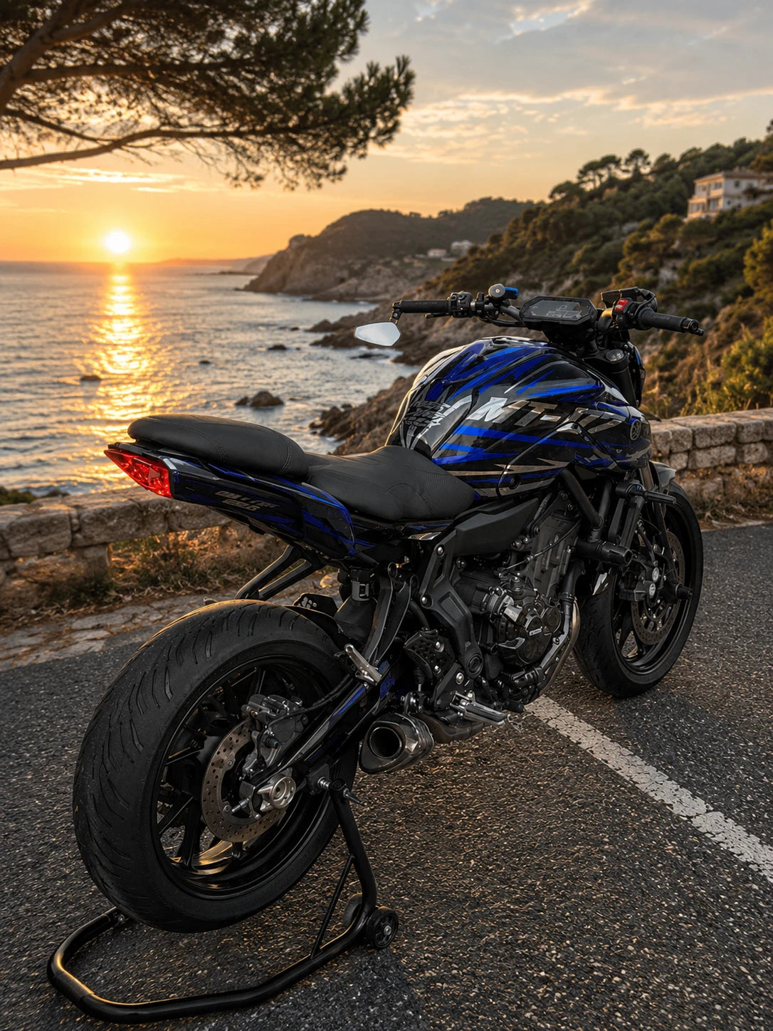 Dekor-Kit Yamaha MT 07 2021-2024 - BLUE RACE (100% Chrome empfohlen)