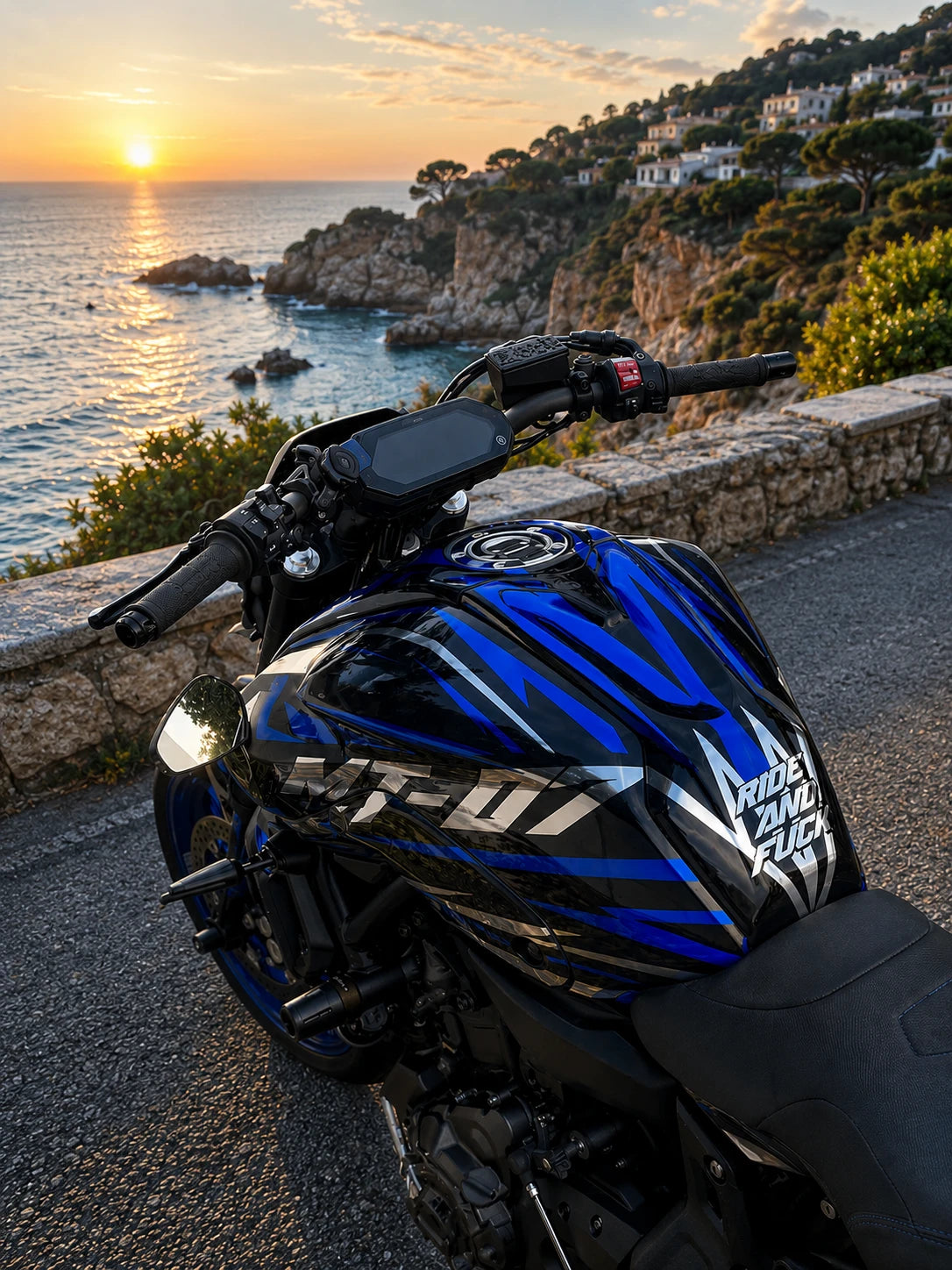 Dekor-Kit Yamaha MT 07 2021-2024 - BLUE RACE (100% Chrome empfohlen)