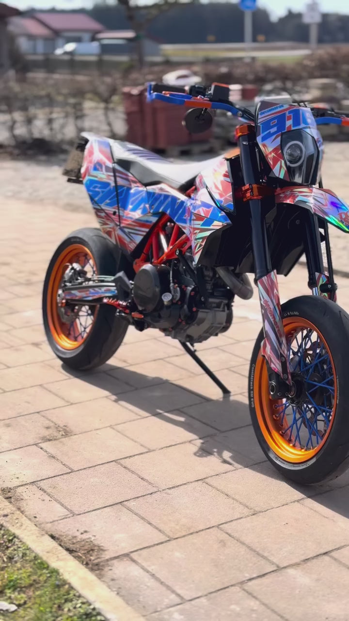 Kit Déco KTM 690 SMCR 2012-2018 - FLASH monte sur la moto