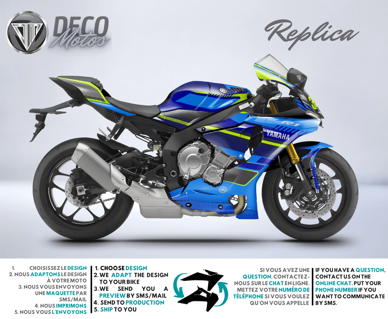 Replica - Dekor-Kit YAMAHA R semi-personnalisé