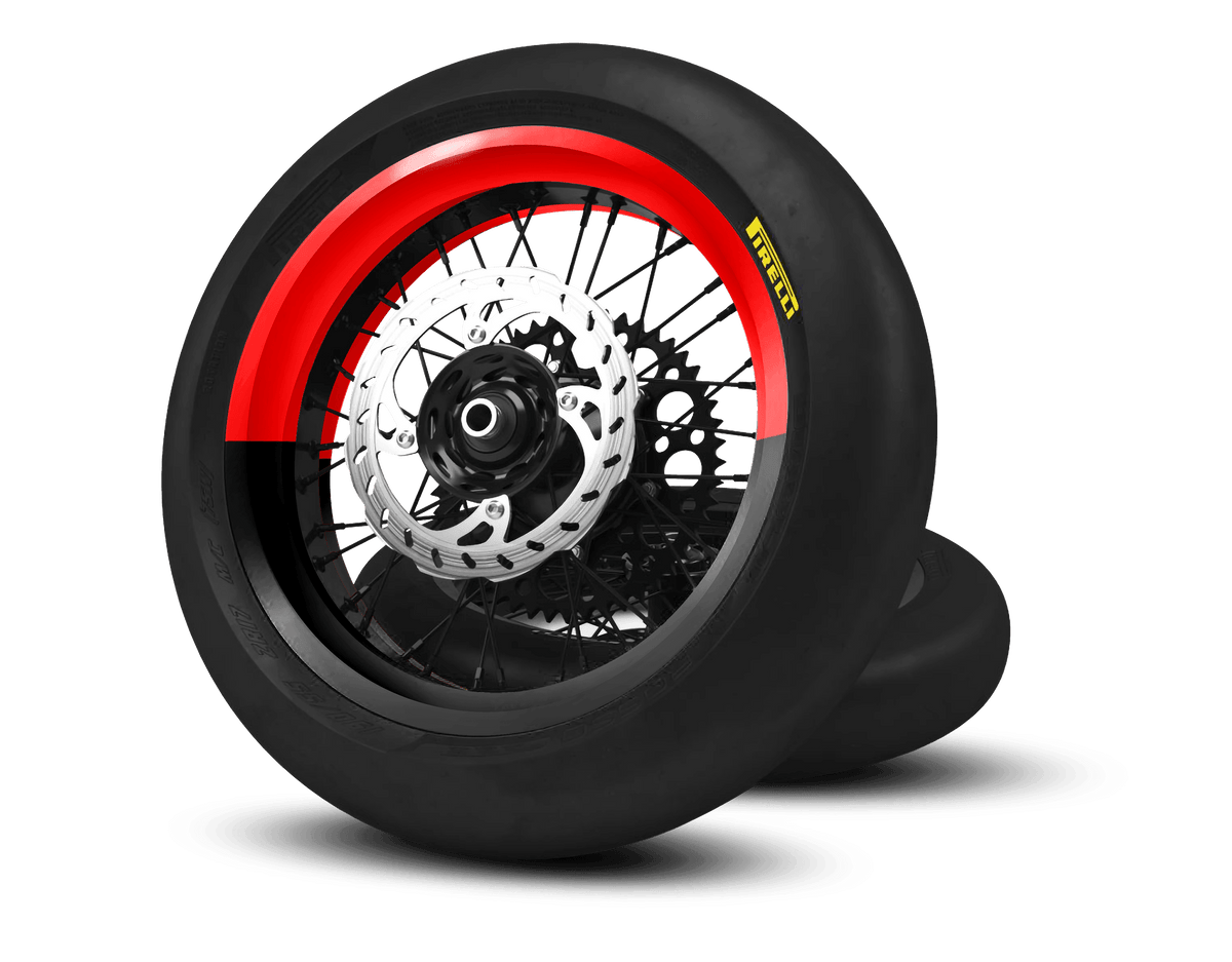 Two-tone Half-Rim Stickers (50/50 Supermoto)