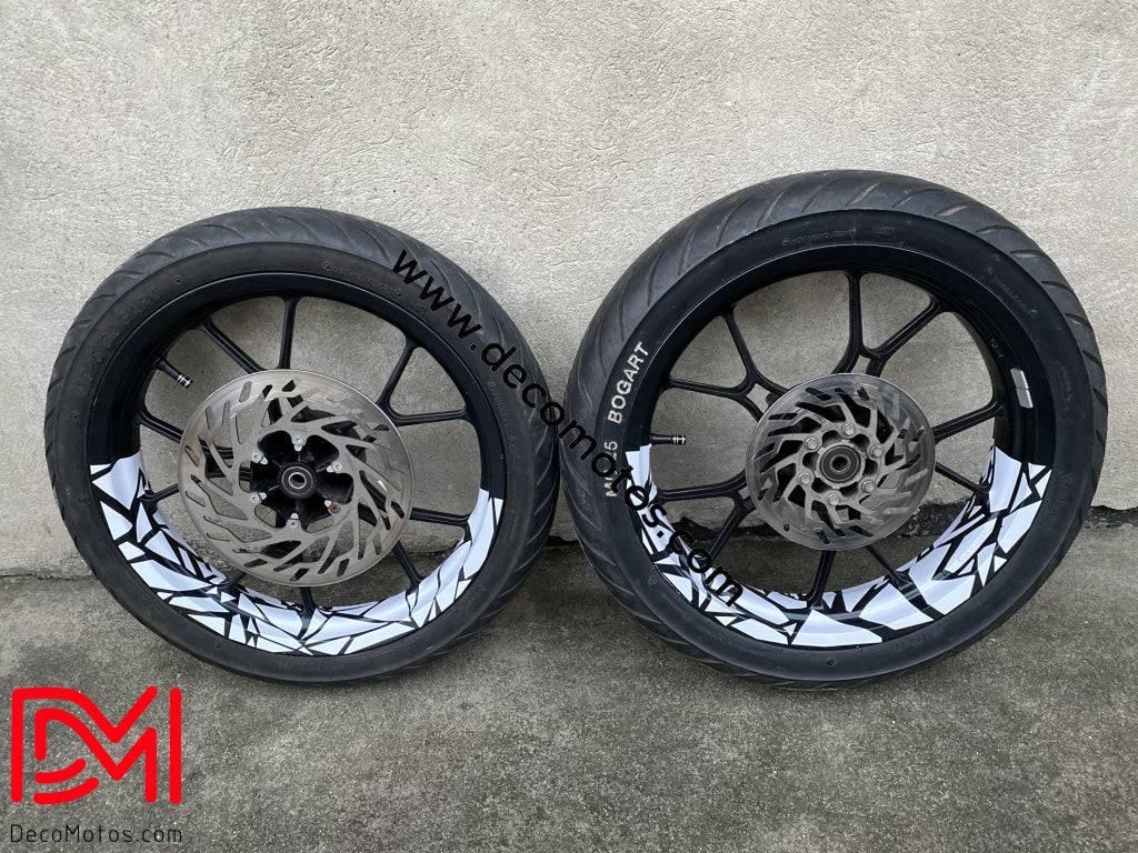 Two-tone Half-Rim Stickers (50/50 Supermoto)