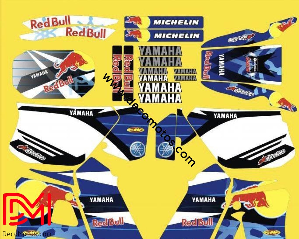 Kit Deco Yamaha Dtr 125 1992-2003 Red Bull C