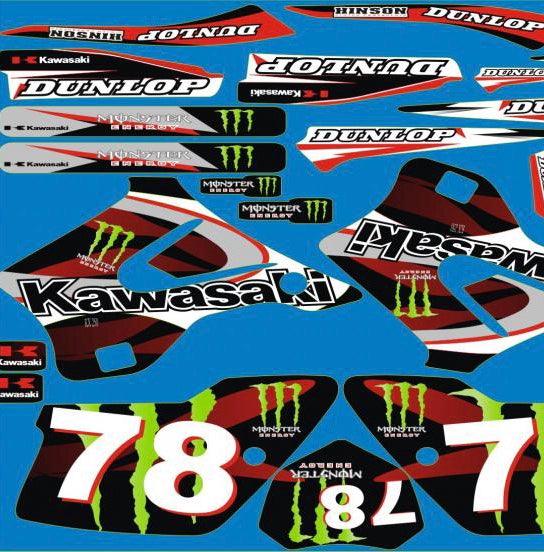 Kit Deco KAWASAKI KX 125-250 1994-1998 MONSTER RED