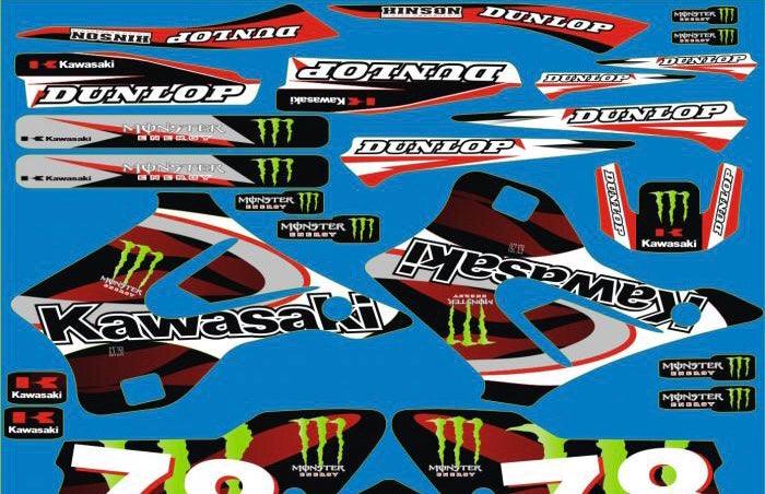 Kit Deco KAWASAKI KX 125-250 1994-1998 MONSTER RED