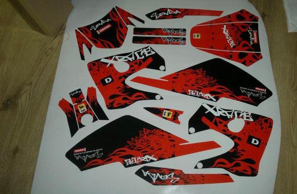 Dekorationskit DERBI XTREME 2003-2004 - ROTE FLAMMEN