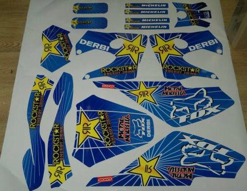 Kit de decoración DERBI XTREME 2003-2004 - ROCKSTAR AZUL